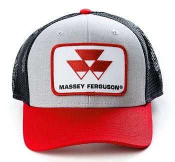 MF62 - Casquette MASSEY FERGUSON Grise et rouge avec arrière en maille noire