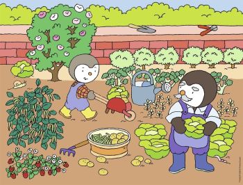 NAT86325 - Puzzle avec poster - 30 Pièces - T'CHOUPI au potager - 30 x 23 cm