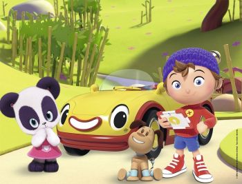 NAT86346 - Puzzle avec poster - 30 Pièces - Oui-Oui en mission - 30 x 23 cm