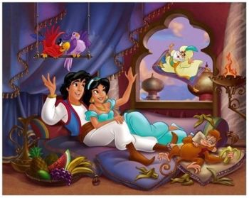 NAT86688 - Puzzle - 100 Pièces - ALADIN : Histoire d'amour - 36 x 26 cm