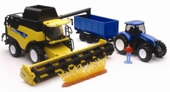 NEW05765 - NEW HOLLAND CR9090 avec Tracteur et remorque