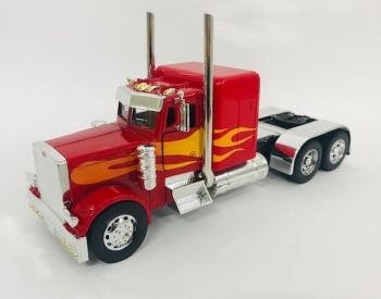 NEW10641R - PETERBILT 6x4 Rouge avec Flamme Jaune - SANS BOÎTE