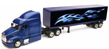 NEW15553A - PETERBILT Model 387 6x4 bleu avec semi caisse rigide 2 essieux
