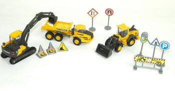 NEW33063 - Coffret travaux publics VOLVO avec engins et accessoires