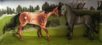 NEW37095A - Coffret de 2 Chevaux Marron et Gris