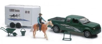 NEW37145 - Coffret avec pick-up vert et un van personnage et accessoires