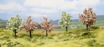 NOC25003 - 5 Arbres fleuris Blanc et rose - 8 cm