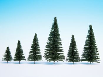 NOC26830 - Lot de 25 sapins à piquer de hauteurs 5 à 14cm