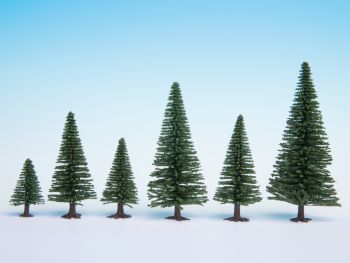 NOC26920 - Lot de 10 sapins de hauteurs 5 à 14cm