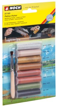 NOC61165 - Lot de 6 tubes de 6g de terres à décor avec 1 pinceau