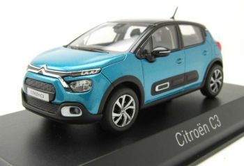 NOREV155264 - CITROEN C3 2020 bleue vert métallisée toit noir