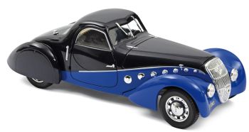 NOREV184696 - PEUGEOT 302 Darl'Mat coupé 1937 noire et bleue