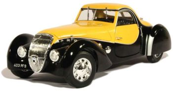 NOREV184716 - PEUGEOT 302 Darl'Mat Coupé (1937) Noire et jaune