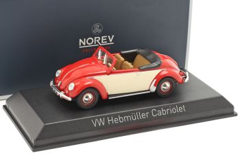 NOREV840022 - VOLKSWAGEN Beetle cabriolet ouvert 1949 rouge et beige