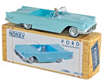 NOREVCL2712 - FORD Thunderbird Aquamarine 1960 cabriolet bleu avec conducteur