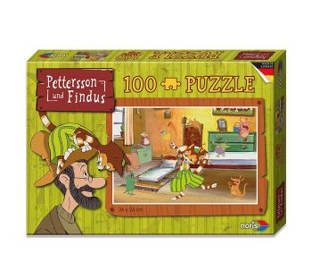 NORI606031350 - Puzzle 100 Pièces Pettersson & Findus - A la garderie 36 x 24 cm
