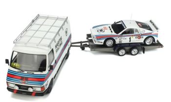 OT360 - Camion FIAT 242 avec porte voiture et LANCIA 037 #1 Rallye de Monte Carlo 1983 W.ROHRL
