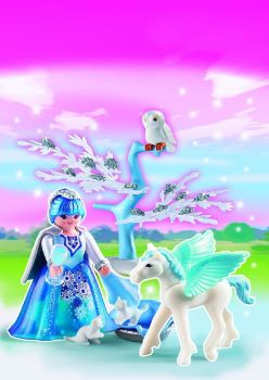 PLAY5354 - Reine des Neiges avec bébé Pegasus Flocon de neige  - 34 Pièces