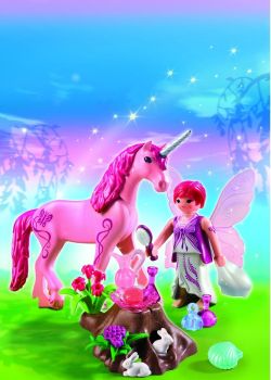 PLAY5443 - Fée Coquette Avec Licorne Rose - 24 Pièces