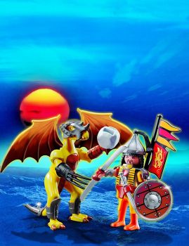PLAY5462 - Dragon avec Guerrier - 23 Pièces