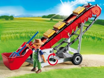 PLAY6132 - Bande transport de foin avec fermier - 6 Pièces
