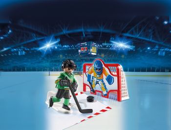 PLAY6192 - Joueur de hockey avec cage d'entrainement