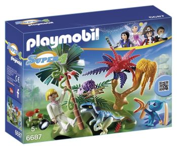 PLAY6687 - Ile perdue avec alien et vélociraptor - 26 Pièces