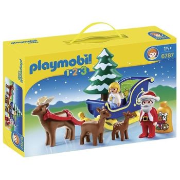 PLAY6787 - Père Noël avec son traineau et ses rennes - 11 Pièces