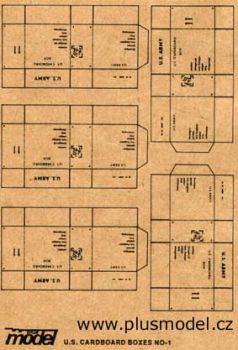 PLS009 - 5 cartons miniatures de l'US army à assembler pour diorama dimensions d'un carton 2 x 2 x 1cm