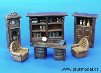 PLS093 - Mobilier de maison à assembler et à peindre miniature pour diorama 6 pièces