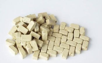 PLS137 - Pavés miniatures pour diorama de forme rectangle beige