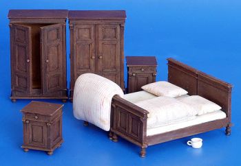 PLS161 - Chambre à coucher ancienne miniature à assembler et à peindre
