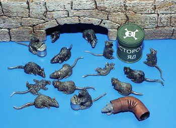 PLS171 - 25 rats miniatures à peindre avec accessoires façade non fournie