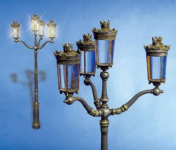 PLS210 - 1 réverbère miniature à assembler et à peindre hauteur 13cm leds non fournies