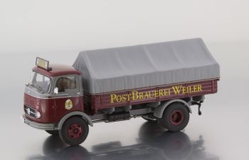 PRX12155 - MERCEDES BENZ LP911 4x2 plateau baché Post Brauerei limité à 1000 exemplaires
