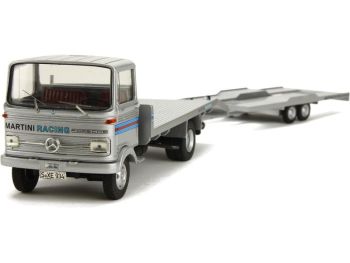 PRXPLC18278 - MERCEDES BENZ LP608 Martini Racing Porsche plateau avec remorque porte voiture