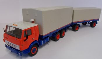 PRXPCL47054 - KAMAZ 53212 6x4 porteur baché à ridelles et remorque