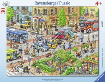RAV061723 - Puzzle Cadre - 30 Pièces - En ville - 37 x 29 cm