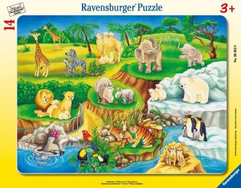 RAV060528 - Puzzle Cadre - 15 Pièces - Au zoo - 37 x 29 cm