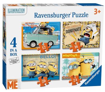 RAV06868 - 4 Puzzles - 12, 16, 20, 24 Pièces - Les MINIONS - 19 x 14 cm