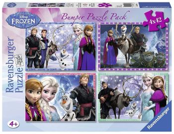RAV07025 - 4 Puzzles - 42 Pièces - LA REINE DES NEIGES - 36 x 26 cm