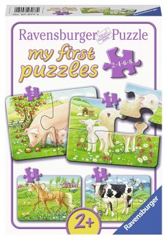RAV070770 - 4 Puzzles - 2,4,6,8 Pièces - Les animaux de la ferme