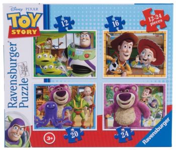 RAV071081 - 4 Puzzles -12, 16, 20, 24 pièces - TOY STORY - 19 x 24 cm