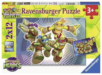 RAV07597 - 2 Puzzles - 12 Pièces - Tortues Ninja - 26 x 18 cm