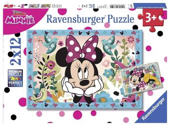 RAV076192 - 2 Puzzles - 12 Pièces - Des fleurs pour minnie