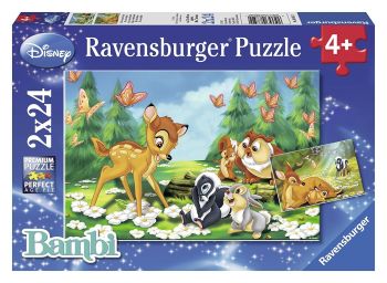 RAV08852 - 2 Puzzles - 24 pièces - Mon ami BAMBI - 26 x 18 cm