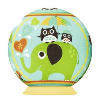 RAV11911-01 - Puzzle 3D Lee Arthaus - Éléphant et Chouettes - 54 Pièces