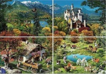 RAV13459 - Mallette de 4 Puzzles 42, 80, 270, 550 Pièces A la Montagne