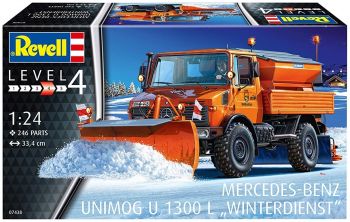 REV07438 - MERCEDES BENZ UNIMOG U1300L de déneigement maquette à monter et à peindre