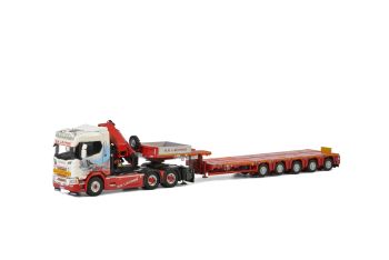 WSI01-2851 - SCANIA R 6x4 avec grue de déchargement PALFINGER PK65002 et porte engins 5 Essieux SE LEVAGE